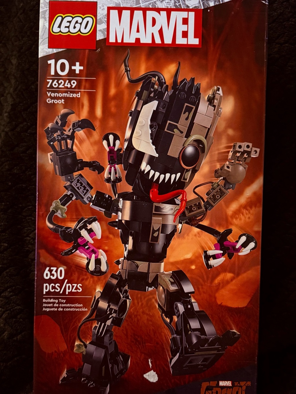 Lego Marvel Venomized Groot Black with Red and Pink Accents